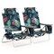 2 Pieces 5-Position Reclining Outdoor Folding Chairs with Cup Holder and Extra Storage Ideal for Beach or Camping
